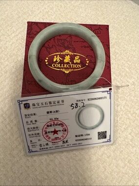 Collection Pale Green Jadeite Bangle Bracelet with COA